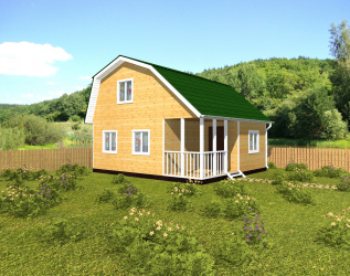 Каркасный дом 50м2 + терраса 6м2 + веранда 6м2